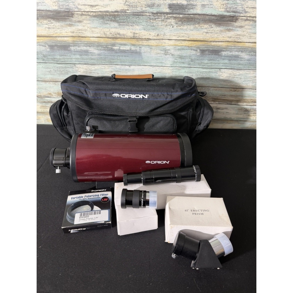 Orion APEX 102 mm Maksutov-Cassegrain Telescope w/ Case 1-40% Filter and Extras